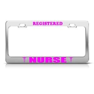 Registered Nurse Nurses Pink Metal Career Profession License Plate 