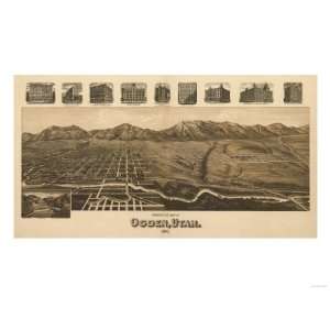  Ogden, Utah   Panoramic Map Giclee Poster Print
