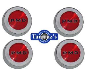 70 72 Pontiac Rally 2 Center Caps Set PMD Red & Black  