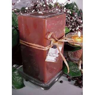  Fresh Brewed Coffee Scented Square Pillar Candle 26 Oz 