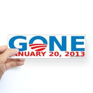  GONE 2013 Sticker Bumper Anti obama Bumper Sticker by 