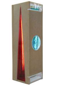 Leo Amino Polychrome Resin & Stone Light Sculpture  