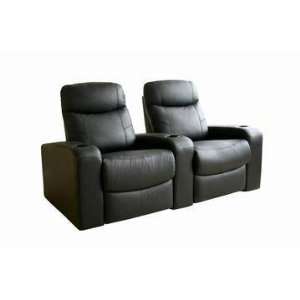  2 PC Cannes Black Leather Home Theater Set Electronics