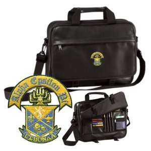    Alpha Epsilon Pi Leather Look Crest Briefcase