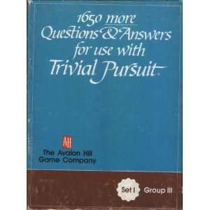   and Answers for use with Trivial Pursuit Set 1, Group 3 Toys & Games