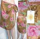 LEONARD Paris PEONY batiste COVER UP wrap skirt S pareo NWT Authentic
