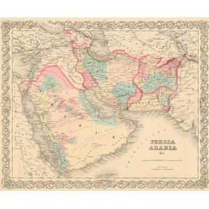    Colton 1855 Antique Map of Persia & Arabia