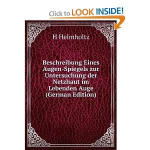   im Lebenden Auge (German Edition) (9785874262549) H Helmholtz Books