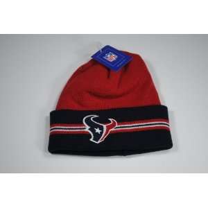  Reebok Houston Texans Cuffed Navy Blue Red Winter Hat 
