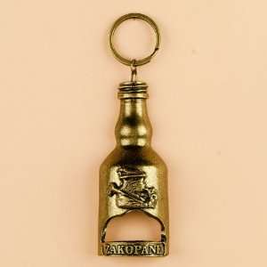   Brass Bottle Opener Keychain   ZAKOPANE, Bottle Patio, Lawn & Garden