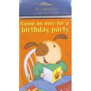 Boy Birthday 8 Invitations Cards Come on Over for a Birthday Party