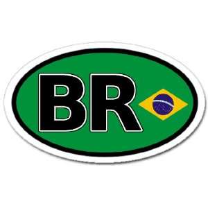 Brazil BR Flag Car Bumper Sticker Decal Oval Automotive