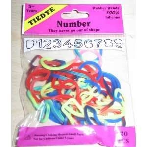    20 Tie Dye Numbers Rubba Bandz Silly Bands Bracelets Toys & Games