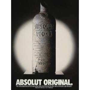  1994 Ad Absolut Original Vodka Cracked Stone Bottle 