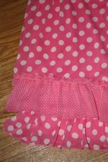 NWT New Zoey Girl 6 6X pink white polkadot dot chiffon ruffle dress 