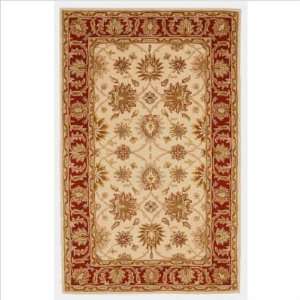 Hand Tufted Wool Ivory Taj Oriental Rectangular Rug Size 5 x 8 