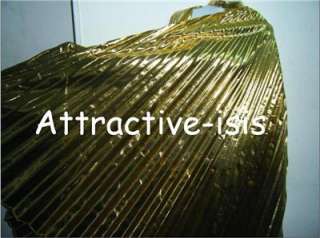 Golden LAME Handmade bellydance ISIS WINGS, FREE Sticks  