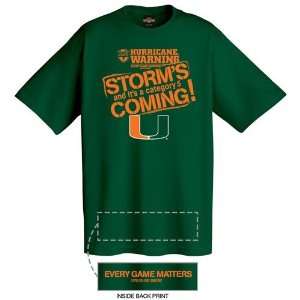  ESPN College Gameday Miami Hurricanes Green Fair Warning T 
