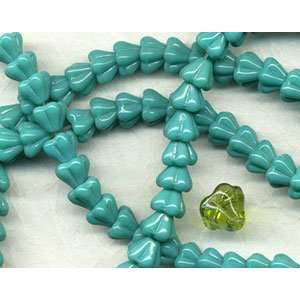  Turquoise Opaque Baby Bell Flower Bead Arts, Crafts 