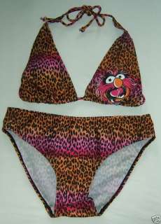PRIMARK Muppets Animal Bikini Flame Pink Leopard Black  