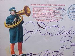 MD BALTIMORE 1902 MULTICOLOR TUBA PLAYER AD COVER  