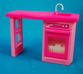 Vintage Barbie Kitchen Sink Dishwasher Island Furniture Accessory 