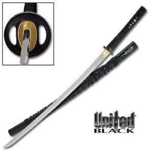  United Black   Yoru Dragon Forged Katana 1060 Carbon Sword 