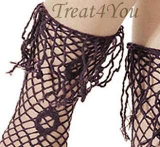 Funky Black Crochet Lacy Cotton Anklet Socks Stockings  