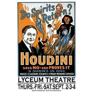  Do spirits return? Houdini says no   16x24 Giclee Fine Art 