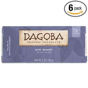Dagoba Organic Chocolate Bar, New Moon (Rich Dark Chocolate), 2 Ounce 