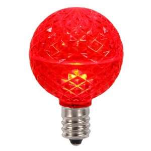   G40 Red Replacement Christmas Light Bulbs   E17 Base