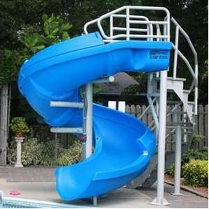   33 Vortex Half Tube with Stairs Pool Slide, Blue Patio, Lawn & Garden