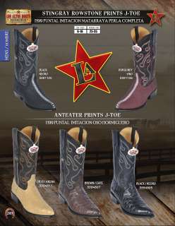 Los Altos J Toe Stingray/Anteater Print Mens Western Cowboy Boot Diff 