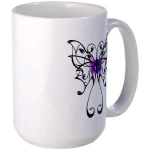  Butterfly Tattoo Art Large Mug by  Everything 