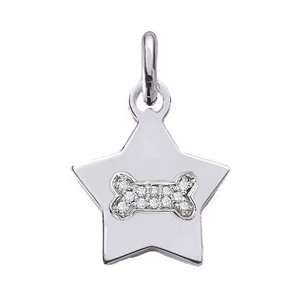  Star Tag with Bone   Sterling