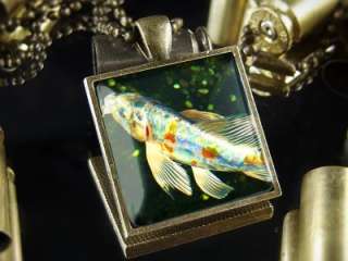 Japanese Koi Fish Oriental Asian Pond Antique Bronze Pendant Necklace 
