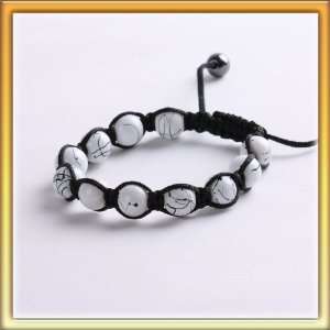 Fashion White Strip Pearl Bangle Bracelet Handwork Adjustable Pure 
