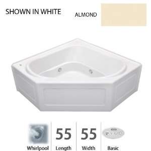   Corner Comfort Whirlpool Bathtub with 8 Jets, Basic Controls, Center