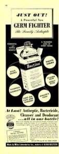 1950 Bactine Antiseptic Germ Fighter Vintage Ad  