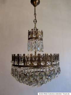   Old Vintage Crystal French Chandelier Lamp Luster Unique Rare  