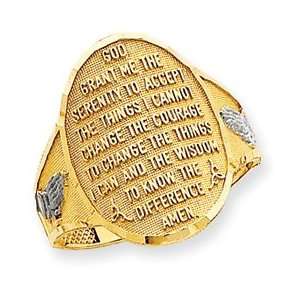    14K and Rhodium Serenity Prayer Ring   Size 6   JewelryWeb Jewelry