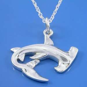  2.17 grams 925 Sterling Silver Hammerhead Shark Pendant 