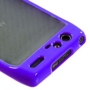  Transparent Clear/Solid Purple Gummy Cover For MOTOROLA 