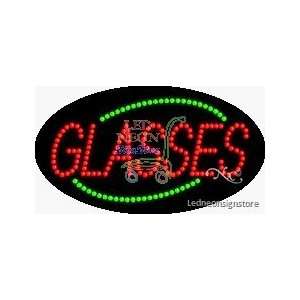 Glasses LED Sign 15 inch tall x 27 inch wide x 3.5 inch deep outdoor 