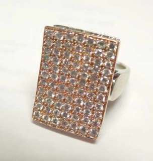 2ct Designer Diamond Pave 14k White and Rose Gold Ring  