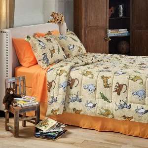  Zoo Animals Bedding Set   6pc Comforter Sheets   XL Twin 