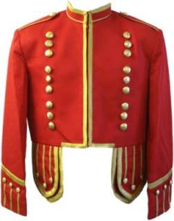 New Drummers/Pipers Red Doublet Kilt Jacket 44R  