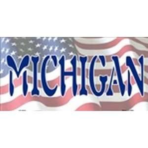 American Flag (Michigan) License Plate Plates Tags Tag auto vehicle 