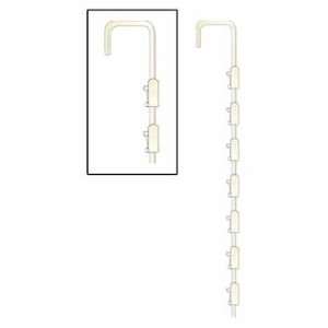 7 Hook Metal Spring Clip Merchandiser Strip Beige Case 