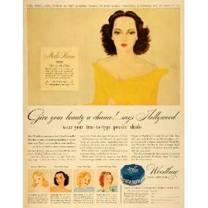   Beauty Powder Actress Merle Oberon   Original Print Ad